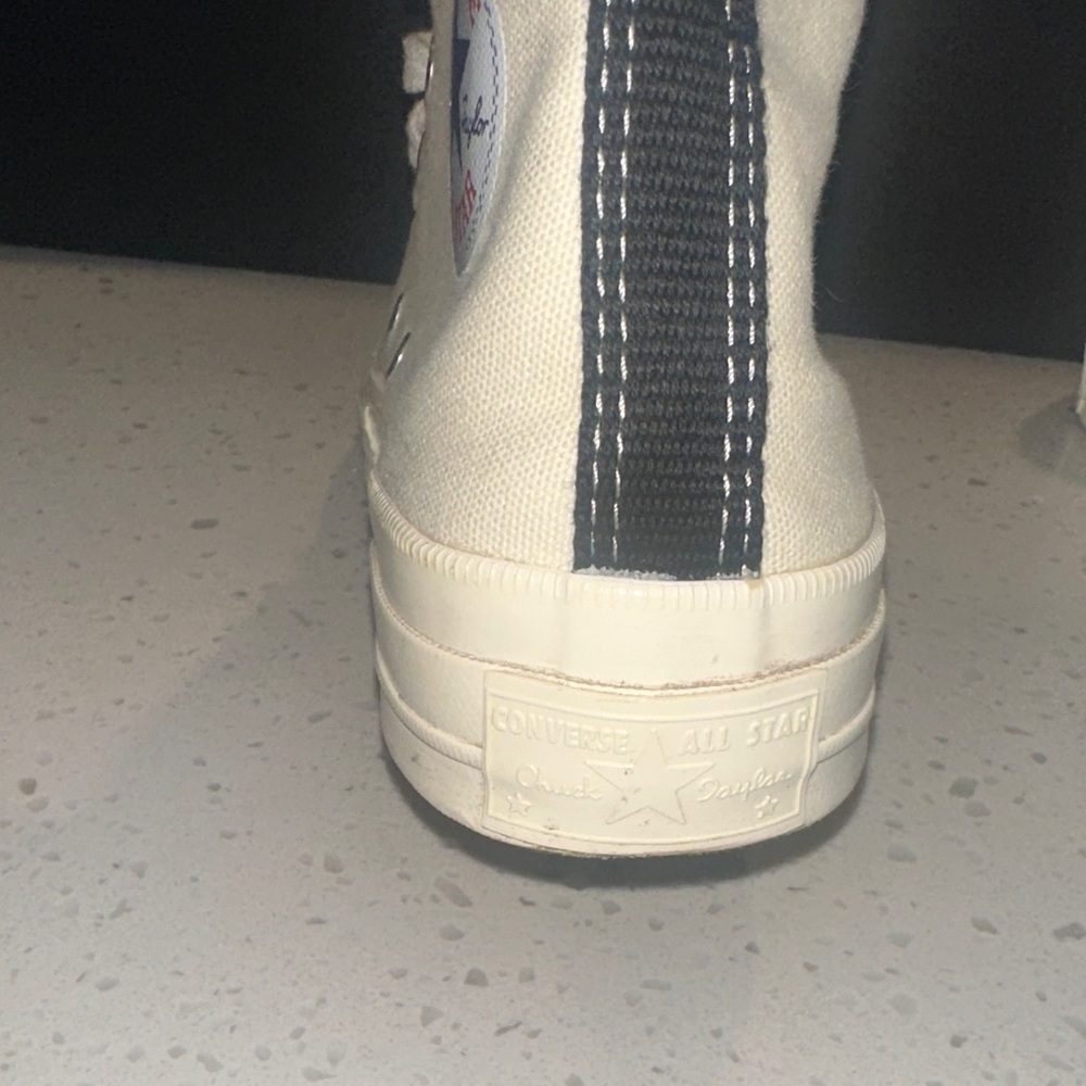 Converse High-Top Sneakers in Cream and‎ Red - Picture 6 of 13